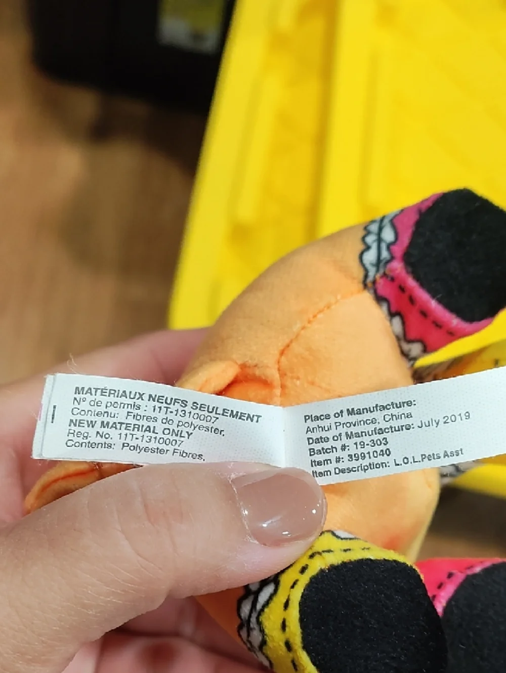 L.O.L. Surprise! Orange Plush Cat Toy with Purple Hair